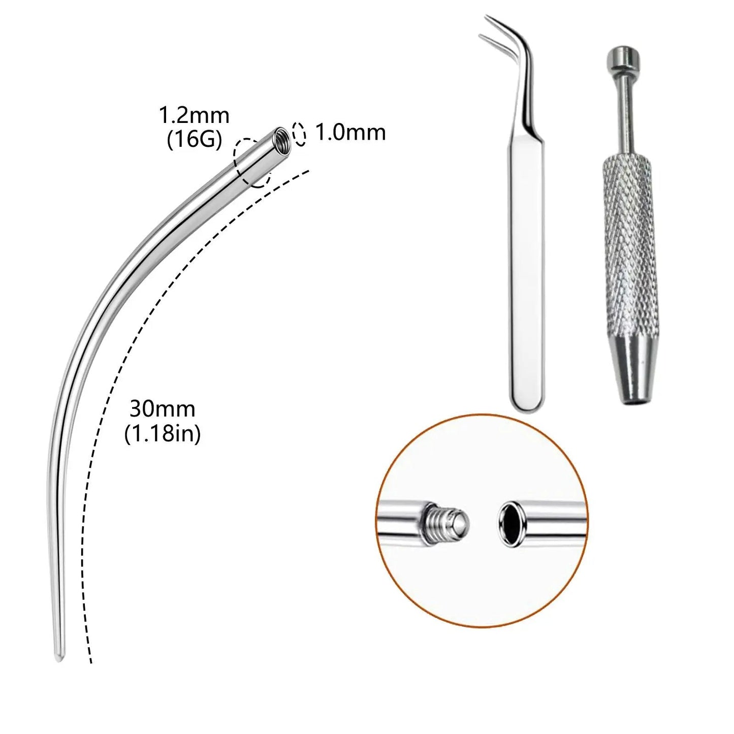 💎Horseshoe-shaped nose ring – with internal thread and comfortable fit