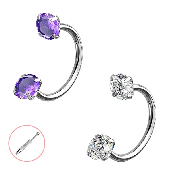 💎Horseshoe-shaped nose ring – with internal thread and comfortable fit