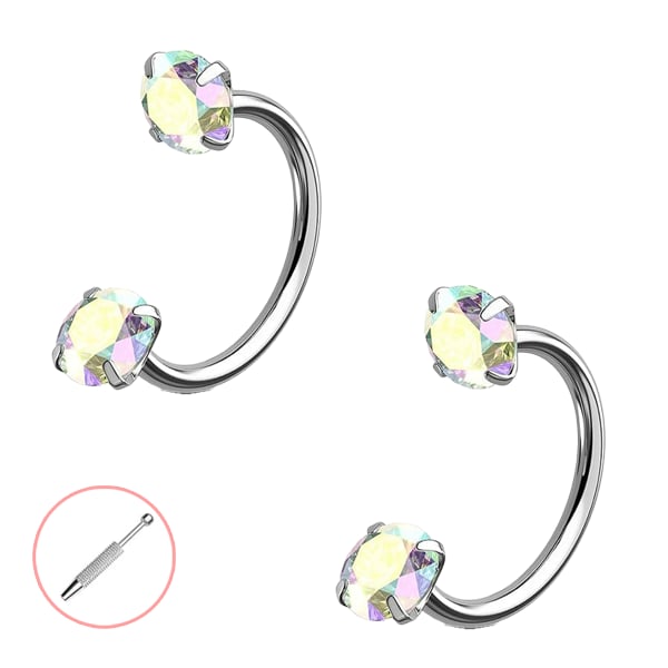 💎Horseshoe-shaped nose ring – with internal thread and comfortable fit