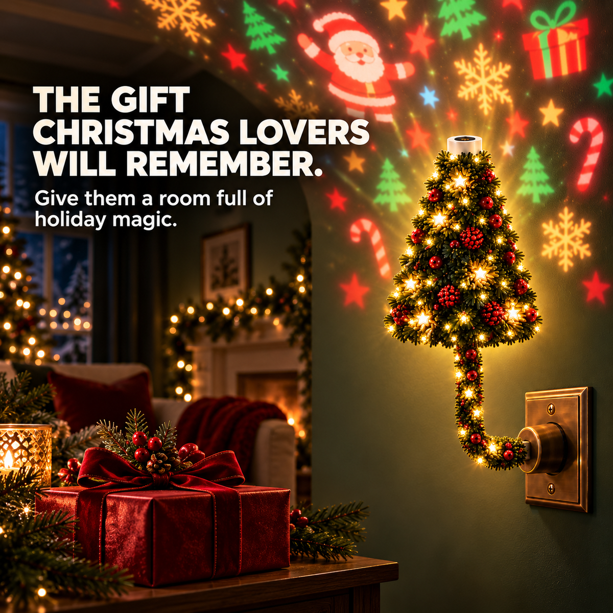 🎄Instant Holiday Room Decor- Plug-In Christmas Tree Projection Night Light