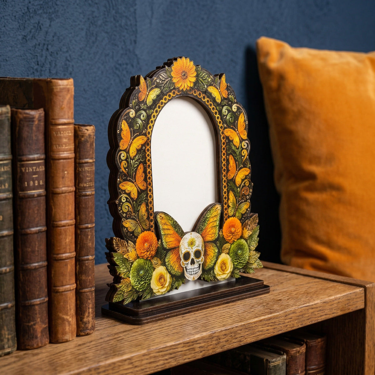 💀Day of the Dead Wooden Photo Frame - 3D Layered Altar Decoration & Gothic Memorial Gift for Loved Ones