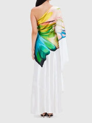 One-shoulder Printed Long Dress