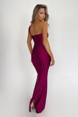 Single Shoulder Strap Pleated Maxi Dress