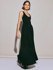 Patchwork Open Back Contrast Sleeveless Maxi Dress