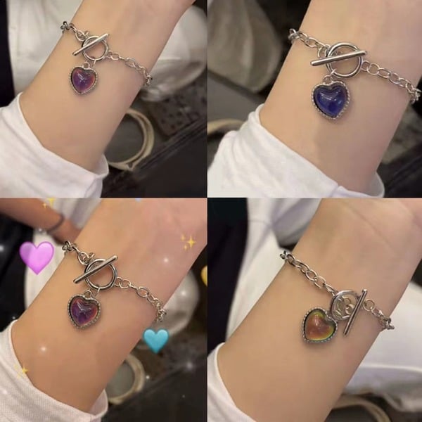 💖 Color-Changing Heart Necklace – 🌡️ Temperature-Sensitive Mood Jewelry Gift for Women 🎁