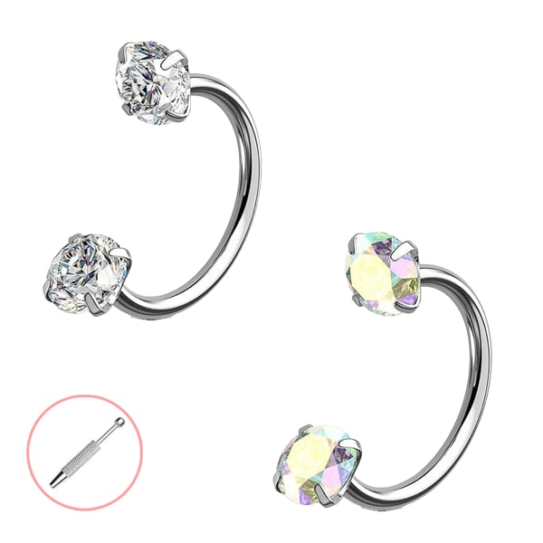 💎Horseshoe-shaped nose ring – with internal thread and comfortable fit