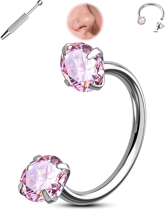 💎Horseshoe-shaped nose ring – with internal thread and comfortable fit
