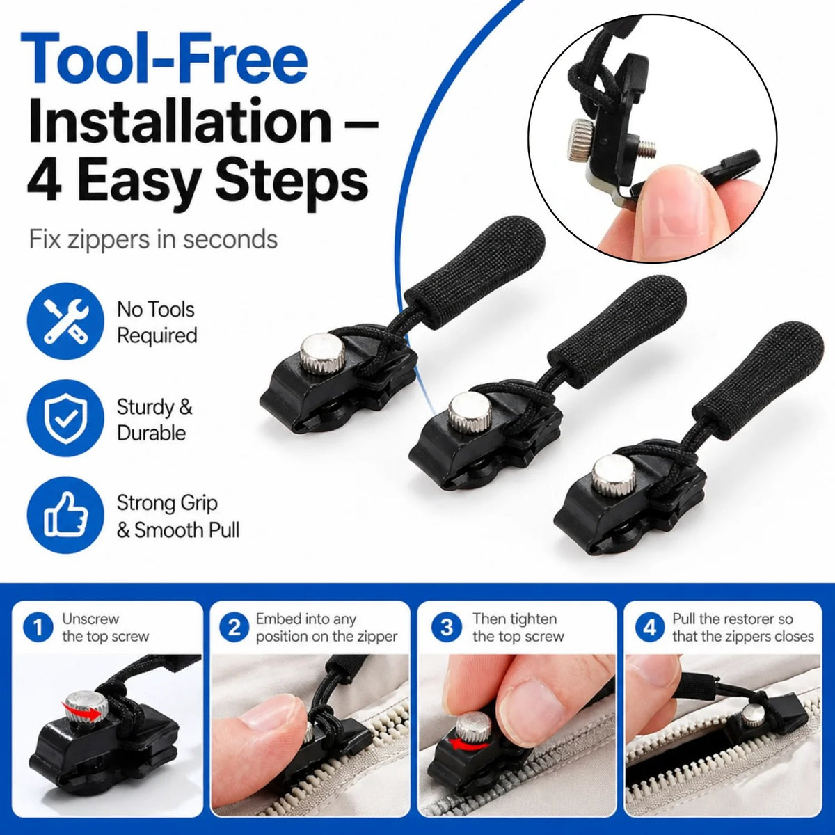 🔥Last Day 50% OFF🔧 Universal Zipper Repair Tool | Instant Fix for Broken Zippers
