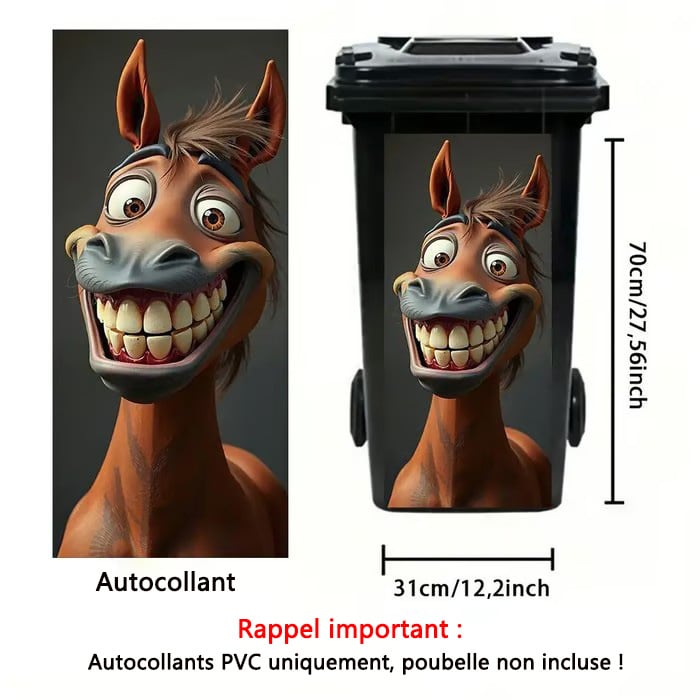 🦒🐯Creative trash can sticker with colorful cartoon✨