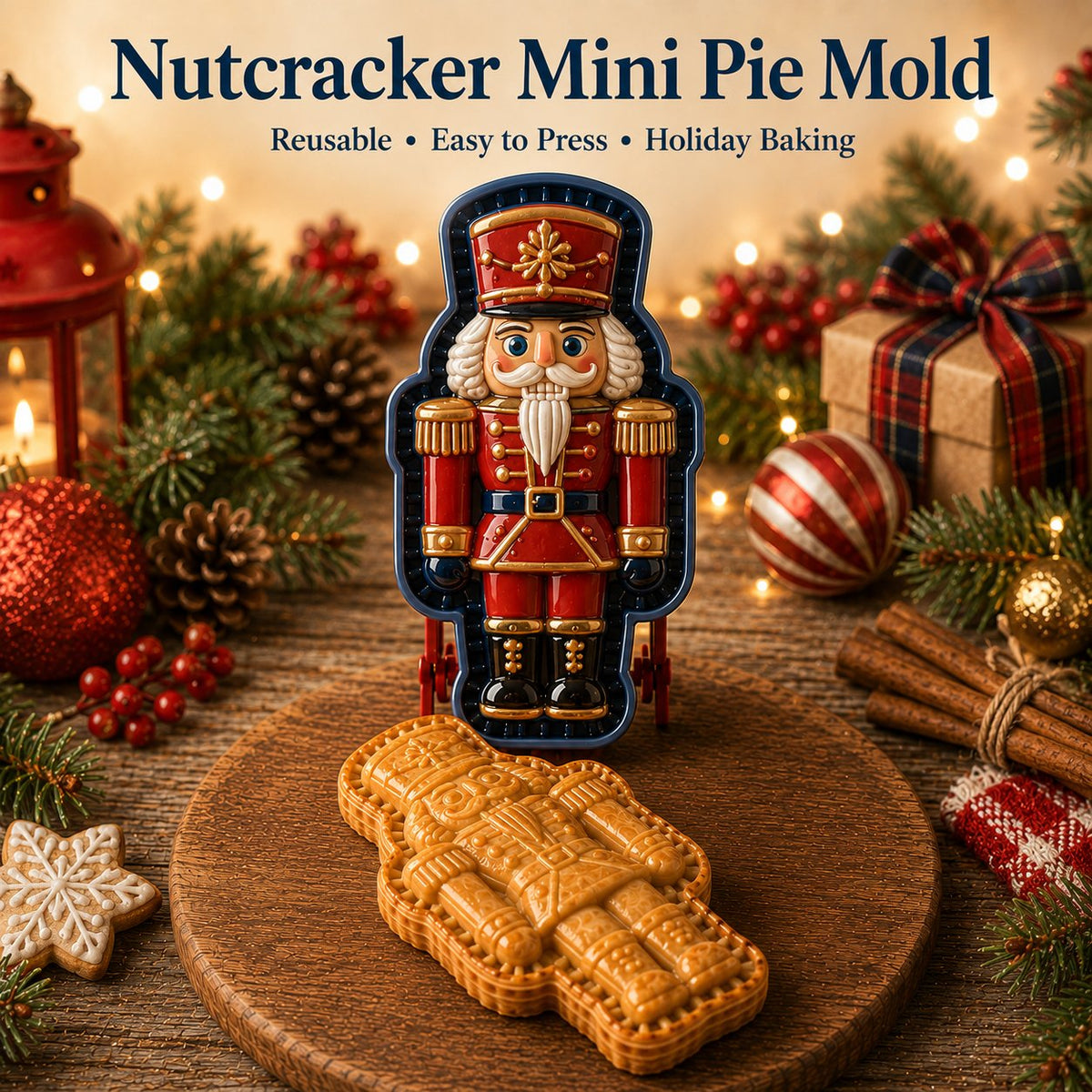 ⏳ 69% OFF – 🎄16pcs-Design Christmas Mini Pie Mold Collection | Reusable Embossed Molds for Shaping Detailed Santa, Snowman, Reindeer, Tree & Holiday Pies 🥧✨