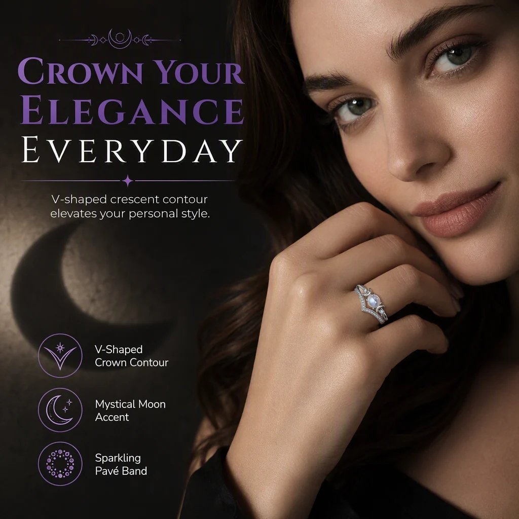 ✨ Vintage Gothic Crescent Ring – Mystical Elegance for Every Day 💍