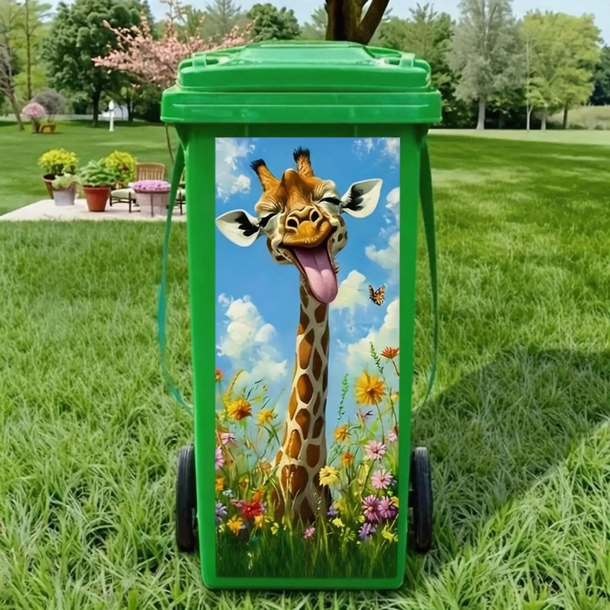🦒🐯Creative trash can sticker with colorful cartoon✨