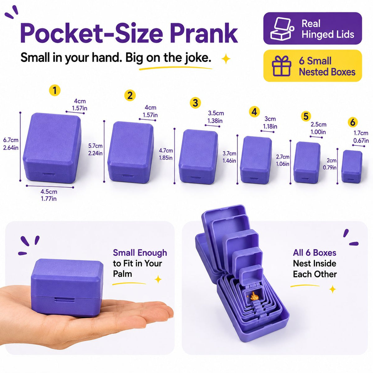 🎁 6-Layer Nesting Prank Gift Box | Pick Your Surprise: Middle Finger, Spider or Number 67