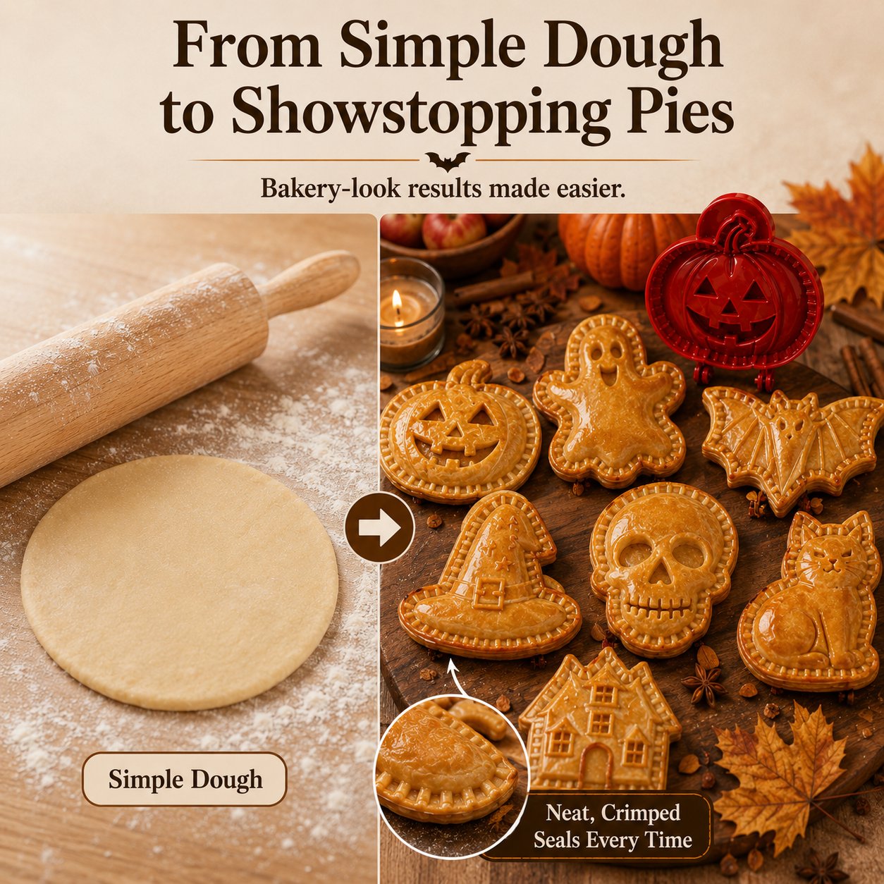 🎃 8-piece set of moulds for small Halloween tarts
