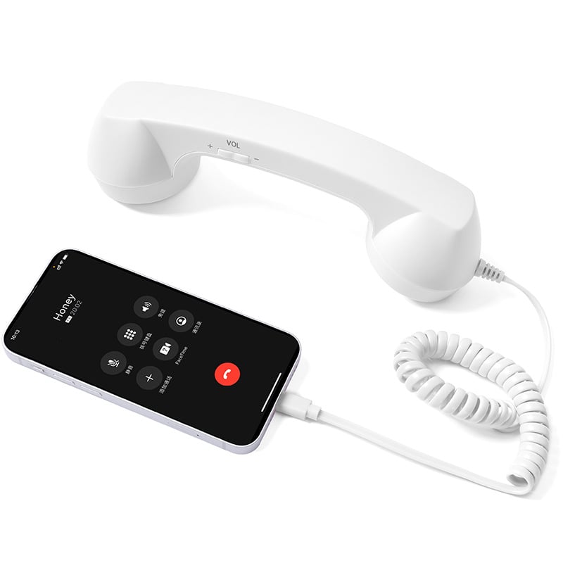 Retro Phone Handset for iPhone & Android | Vintage Type-C Wired Phone Receiver with Mic & Volume Control