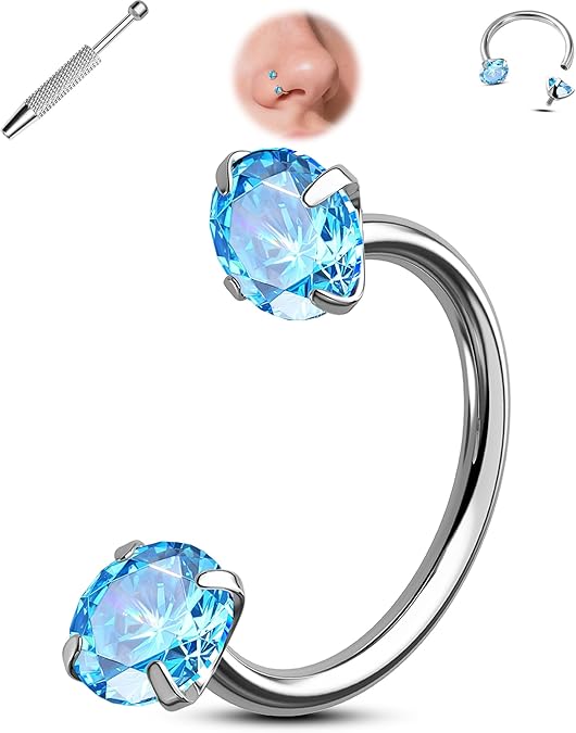 💎Horseshoe-shaped nose ring – with internal thread and comfortable fit