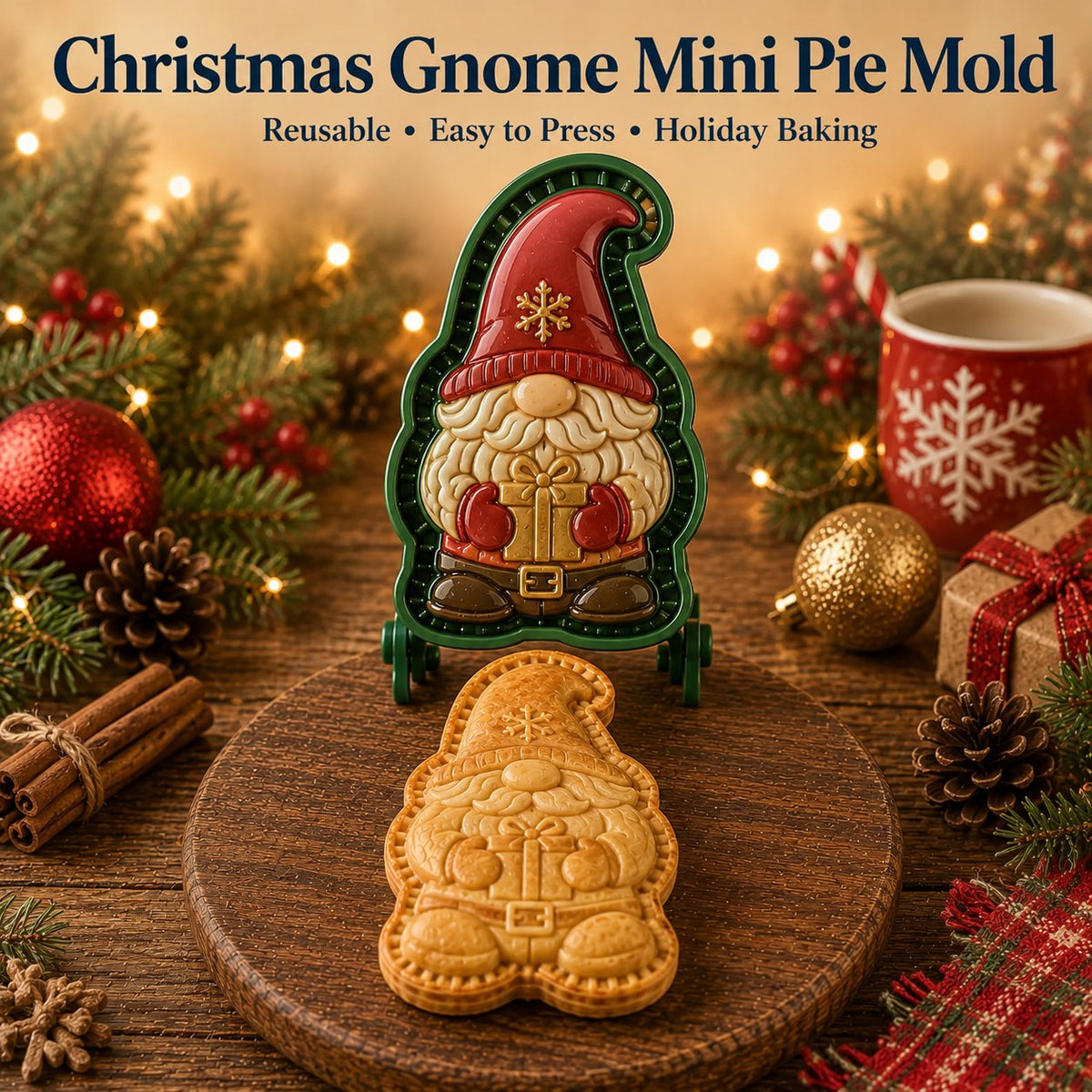 ⏳ 69% OFF – 🎄16pcs-Design Christmas Mini Pie Mold Collection | Reusable Embossed Molds for Shaping Detailed Santa, Snowman, Reindeer, Tree & Holiday Pies 🥧✨