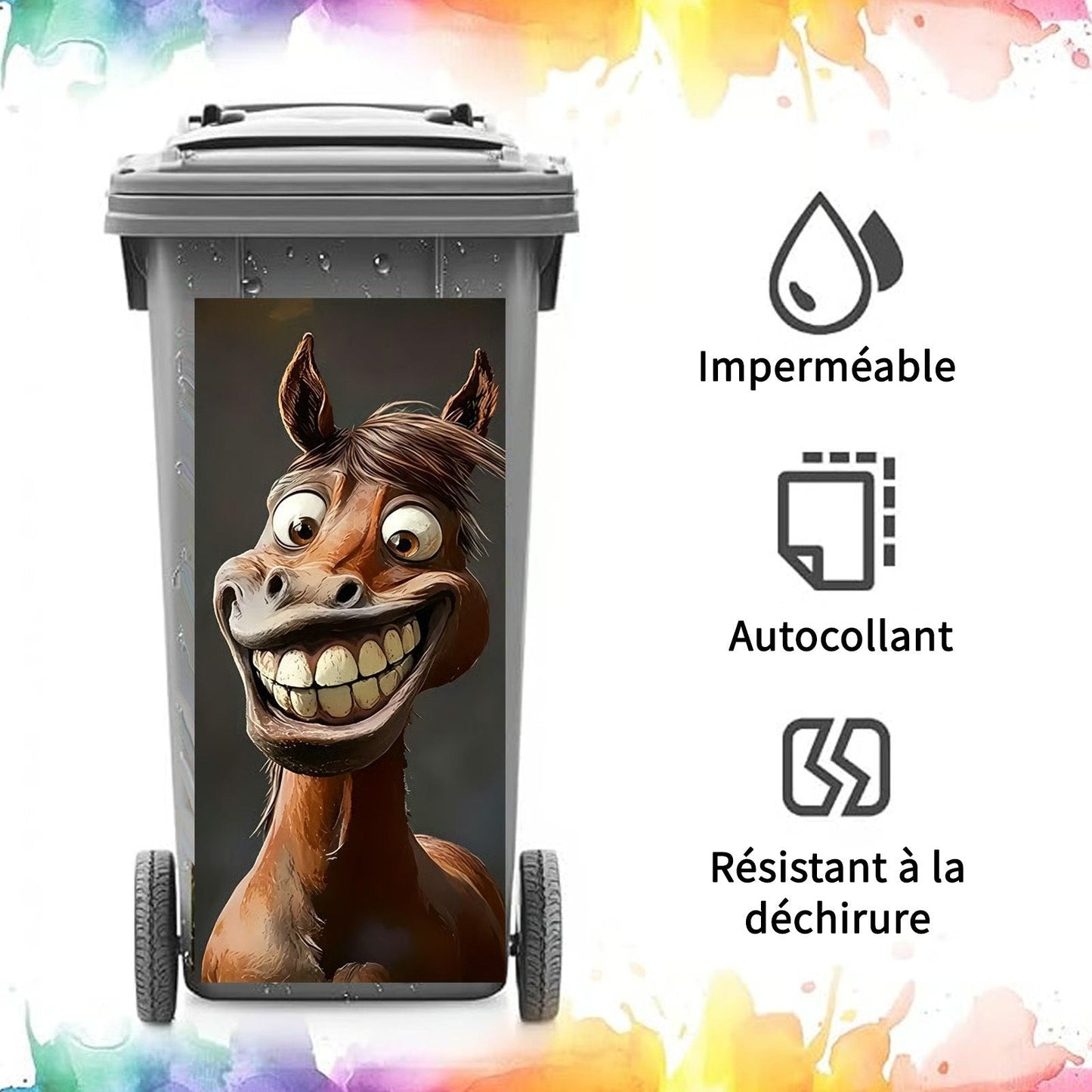 🦒🐯Creative trash can sticker with colorful cartoon✨