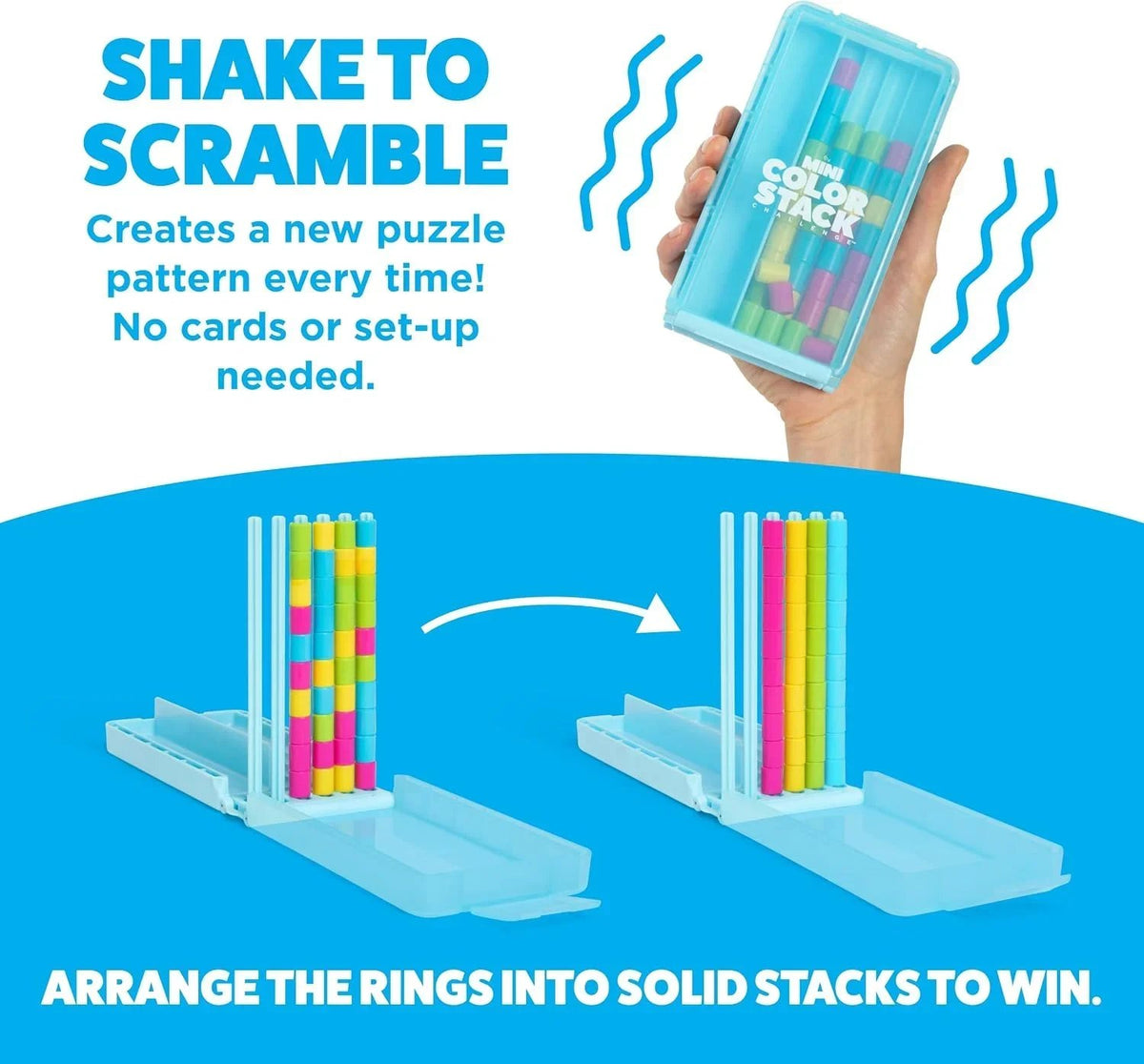 Mini Color Stack Challenge — Shake It. Sort It. Solve It. 🌈 Portable Color Matching Puzzle Game for Kids & Adults Ages 8+