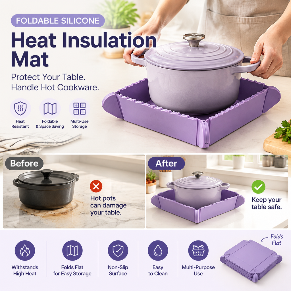 🎁Limited time 49% OFF🍳Magnetic Silicone Trivet 🧲 | Foldable Pot Mat & Small Kitchen Tray