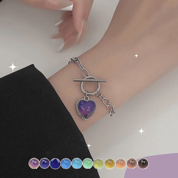 💖 Color-Changing Heart Necklace – 🌡️ Temperature-Sensitive Mood Jewelry Gift for Women 🎁