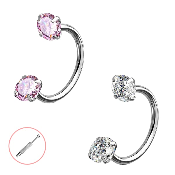 💎Horseshoe-shaped nose ring – with internal thread and comfortable fit