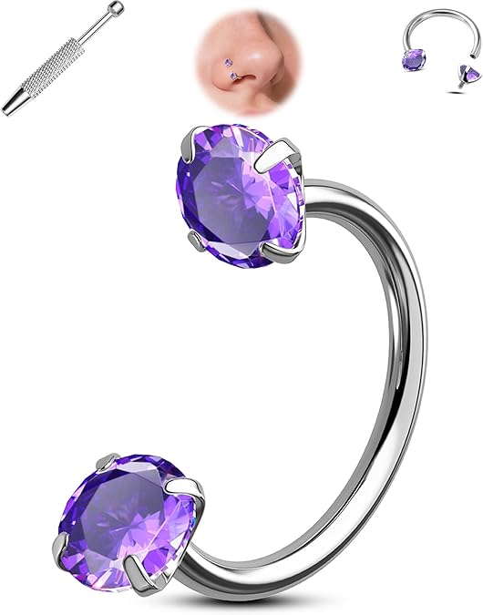 💎Horseshoe-shaped nose ring – with internal thread and comfortable fit