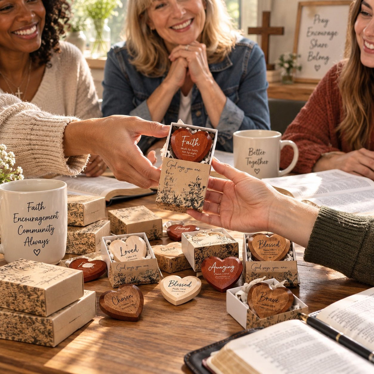 ✝️🎁 Christian gift set with heart-shaped pocket cards (pack of 12)