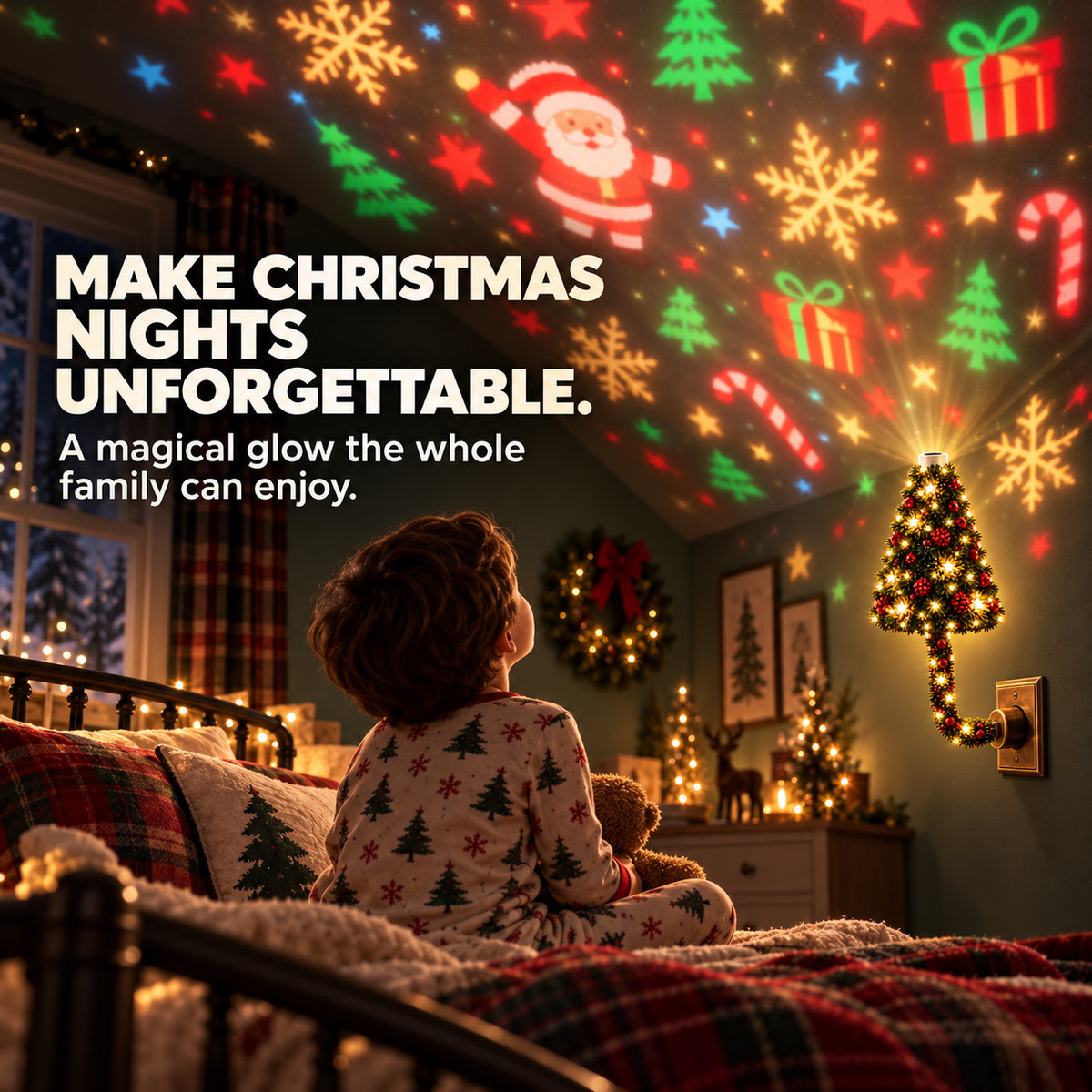 🎄Instant Holiday Room Decor- Plug-In Christmas Tree Projection Night Light