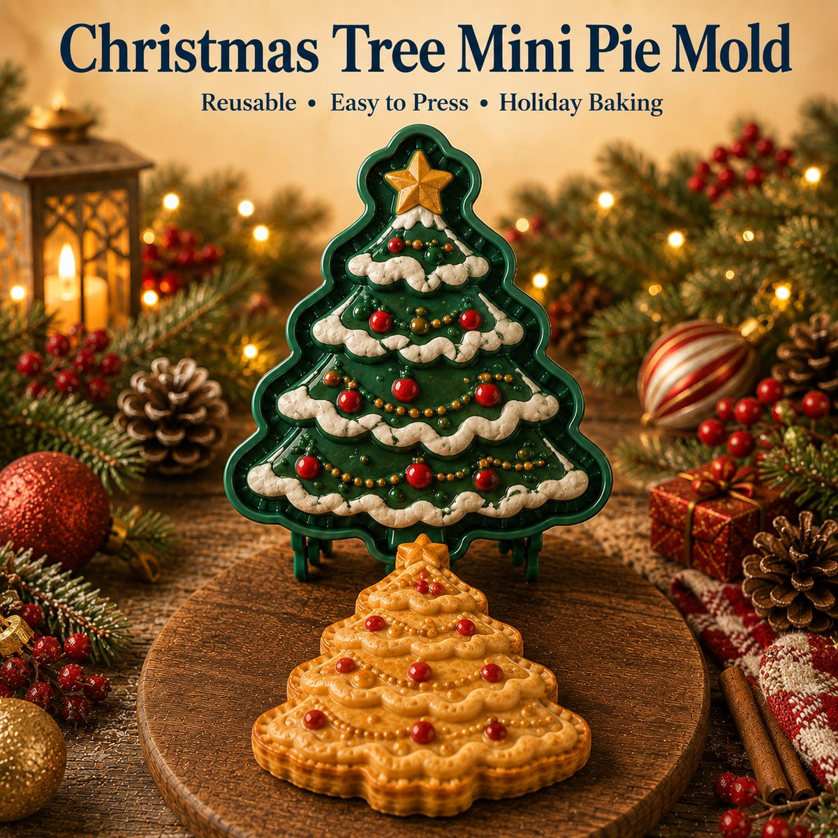 ⏳ 69% OFF – 🎄16pcs-Design Christmas Mini Pie Mold Collection | Reusable Embossed Molds for Shaping Detailed Santa, Snowman, Reindeer, Tree & Holiday Pies 🥧✨