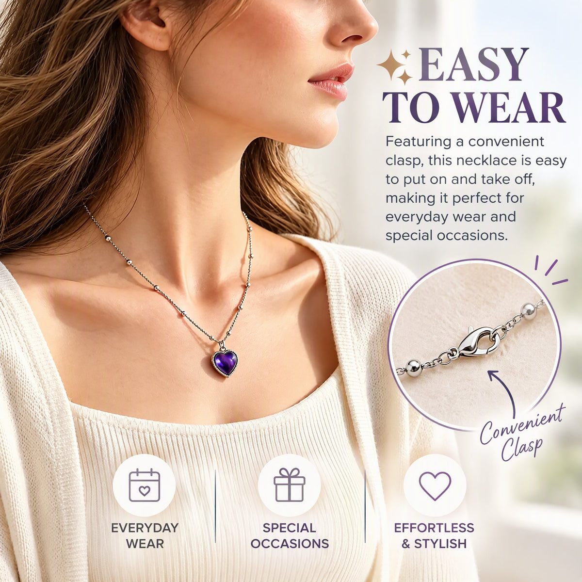 💖 Color-Changing Heart Necklace – 🌡️ Temperature-Sensitive Mood Jewelry Gift for Women 🎁