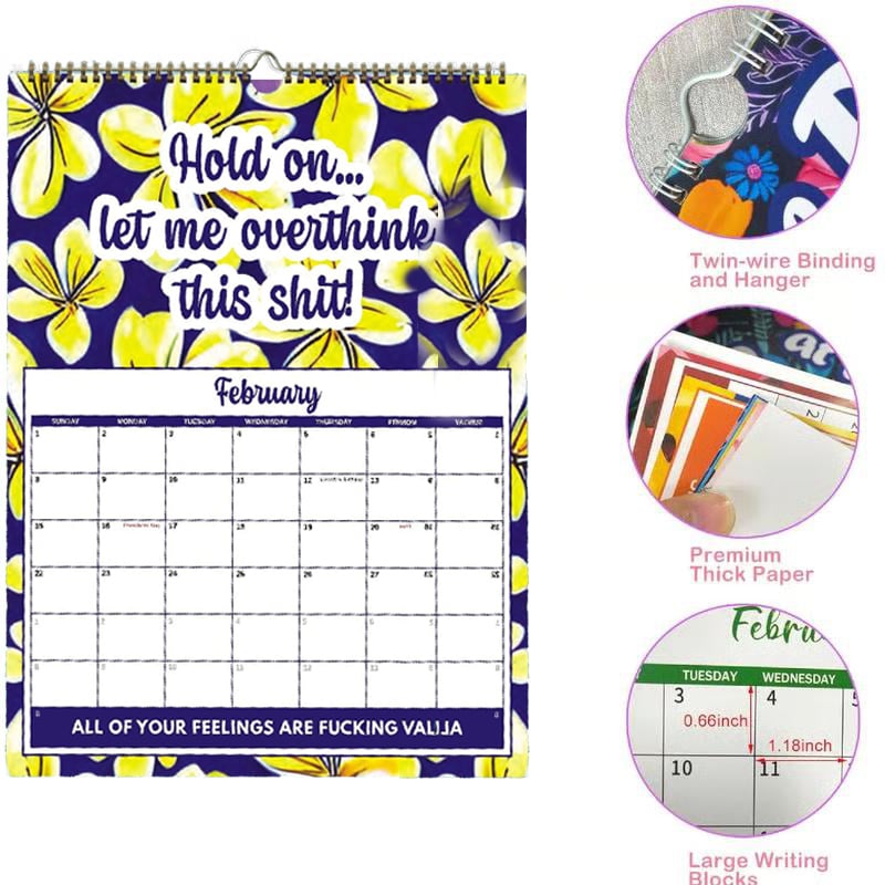 🔥🎉Over 58,000 Sold!🎁🌟2027 Sweary Wall Calendar – Hilarious & Profane Gag Gift for Friends & Stress Relief at Home