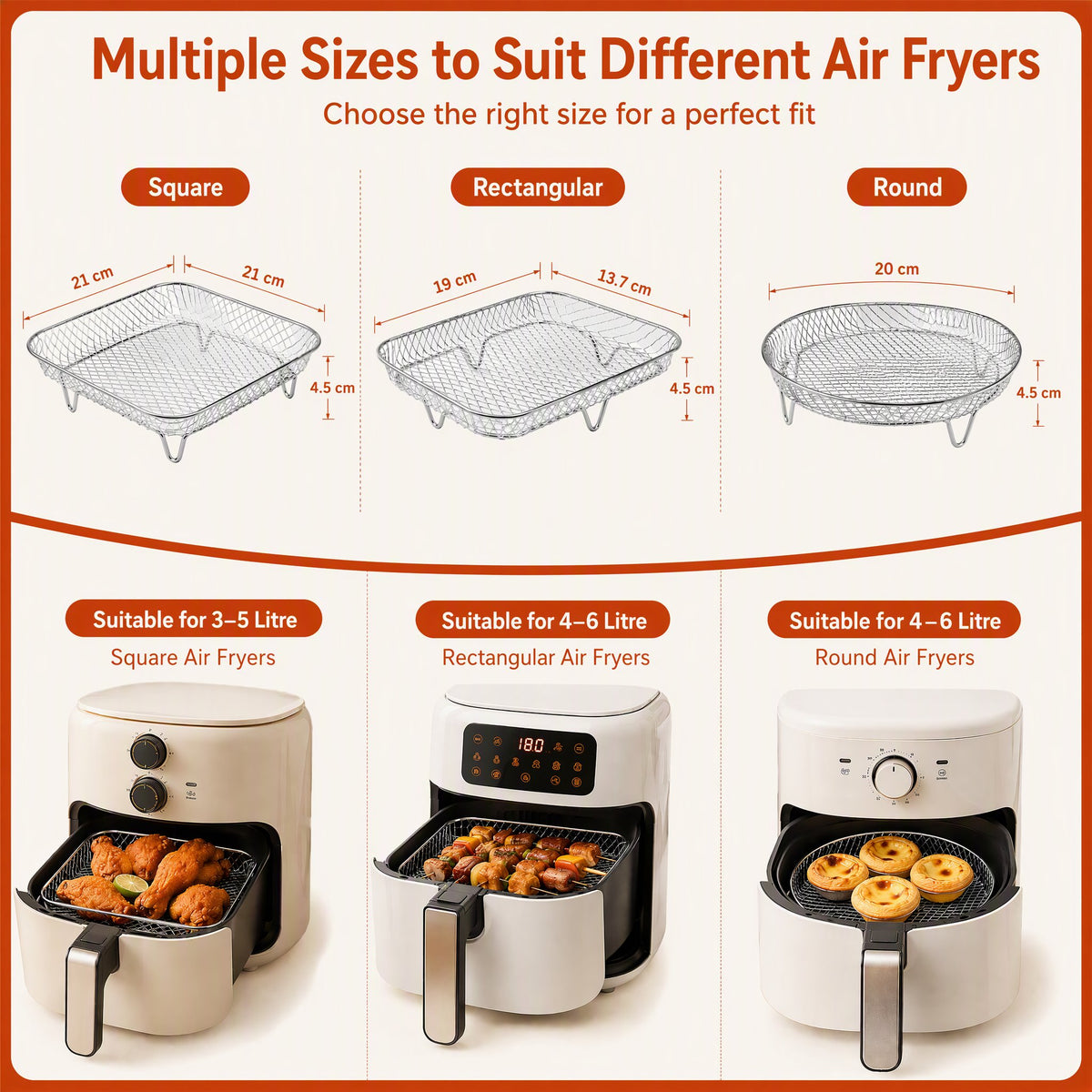✨Stainless Steel Stackable Air Fryer Rack