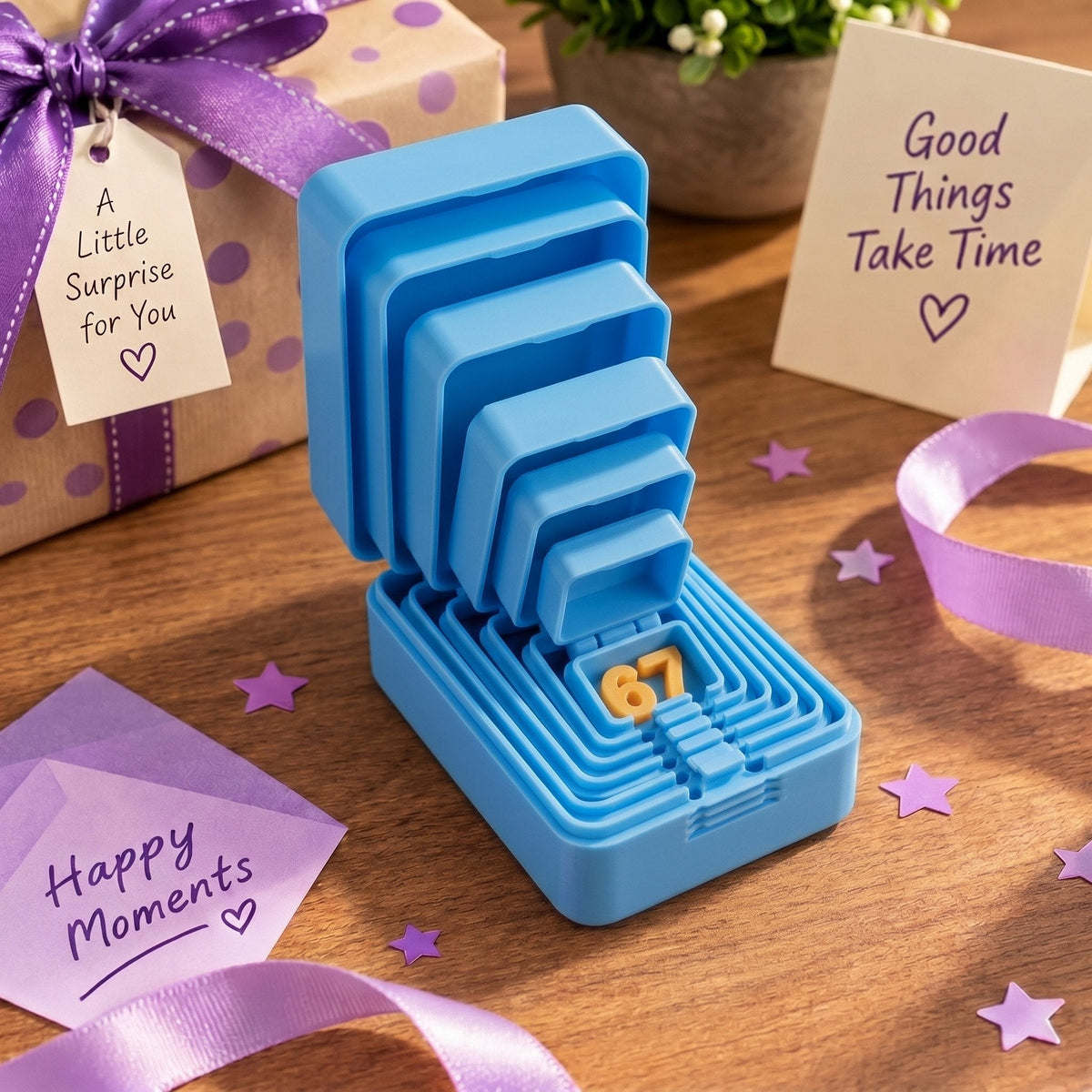 🎁 6-Layer Nesting Prank Gift Box | Pick Your Surprise: Middle Finger, Spider or Number 67