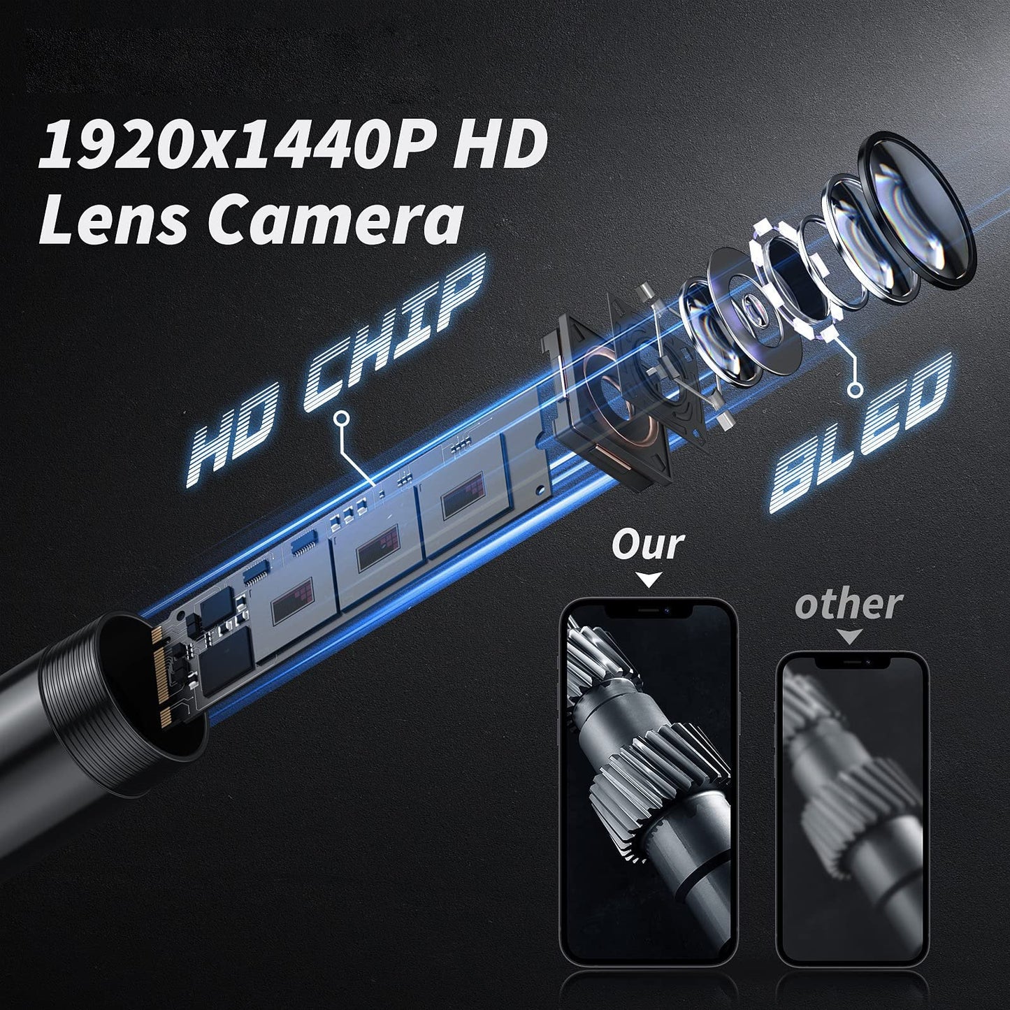 🔎Plug-and-Play endoscope camera – Compatible with Android, iPhone and iPad for direct connection