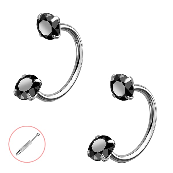 💎Horseshoe-shaped nose ring – with internal thread and comfortable fit