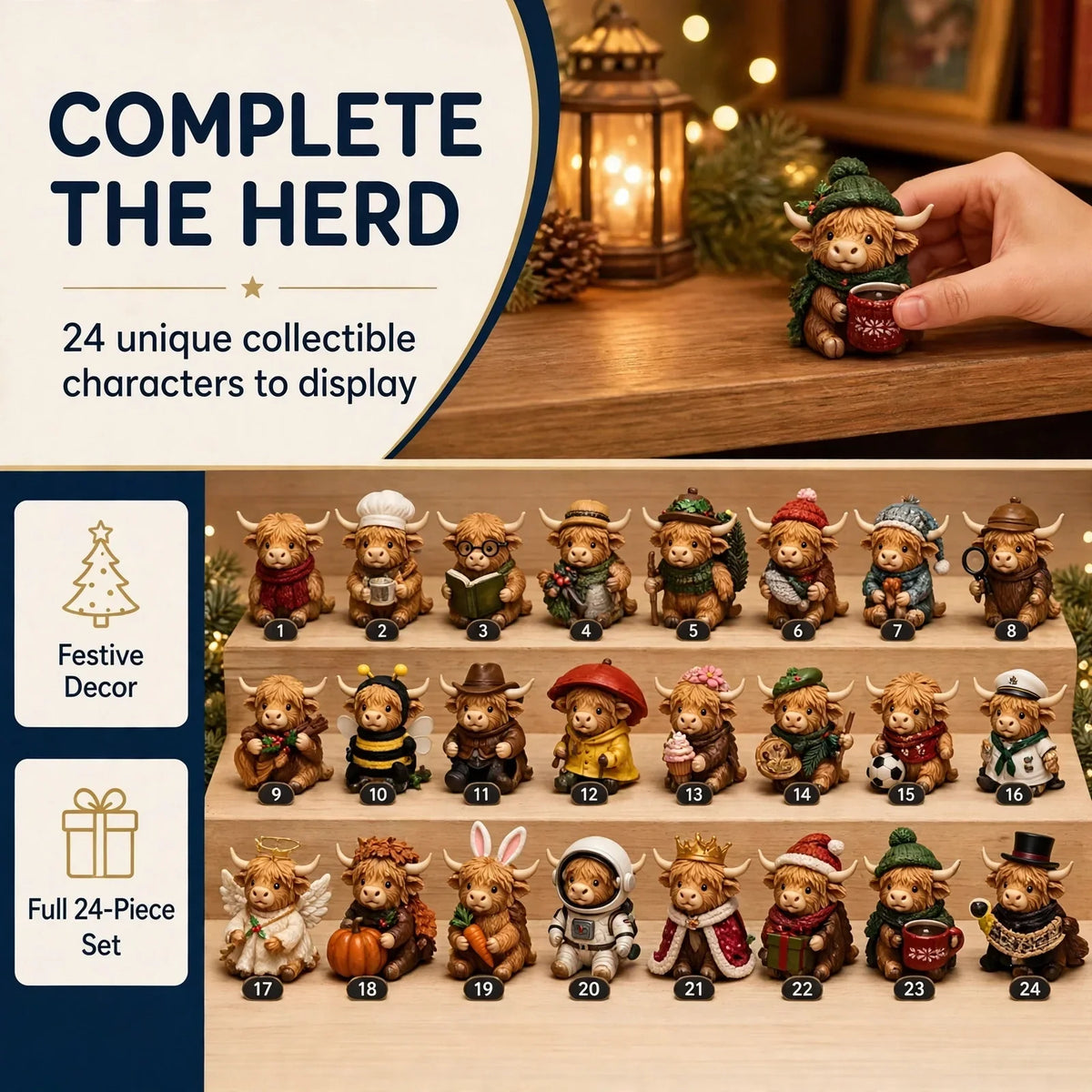 🎄 24-Day Highland Cow Christmas Advent Calendar