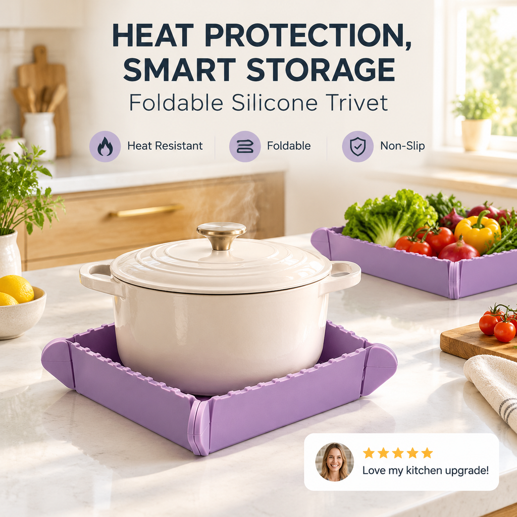 🎁Limited time 49% OFF🍳Magnetic Silicone Trivet 🧲 | Foldable Pot Mat & Small Kitchen Tray