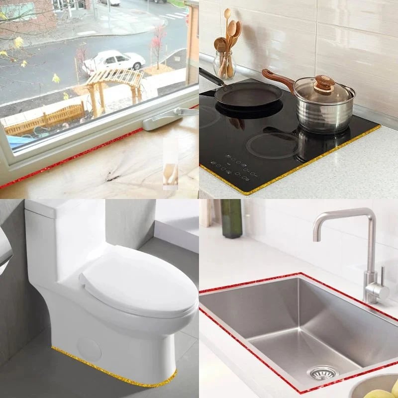 🔥 Buy 1, get 1 free! 🔥 Mould-resistant and waterproof self-adhesive sealing strip for grout lines between ceramic tiles 🛠️✨ – No more dirty grout lines! 🚫🦠 Easy to fit yourself, durable sealant for tiles, washbasins and baths