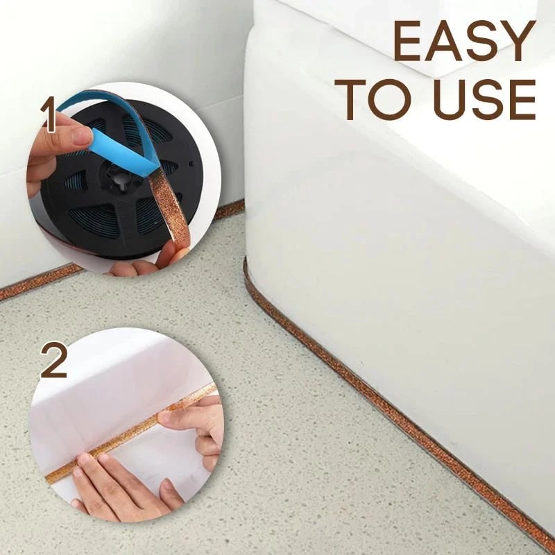 🔥 Buy 1, get 1 free! 🔥 Mould-resistant and waterproof self-adhesive sealing strip for grout lines between ceramic tiles 🛠️✨ – No more dirty grout lines! 🚫🦠 Easy to fit yourself, durable sealant for tiles, washbasins and baths