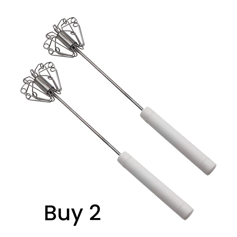 🍳A practical kitchen essential! This push-action whisk features a non-slip handle and durable stainless steel construction—all at an affordable price.