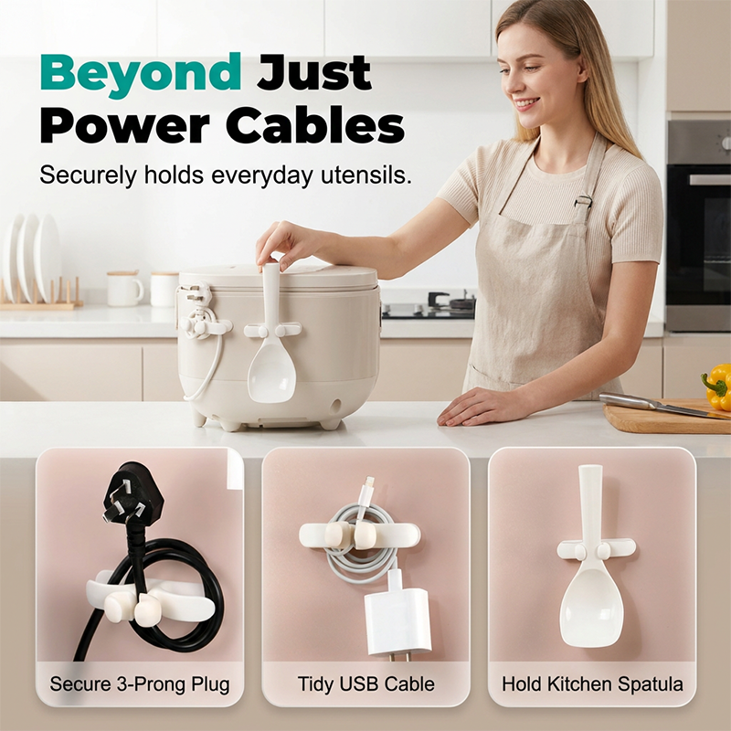 Self-adhesive silicone cable holders for white good