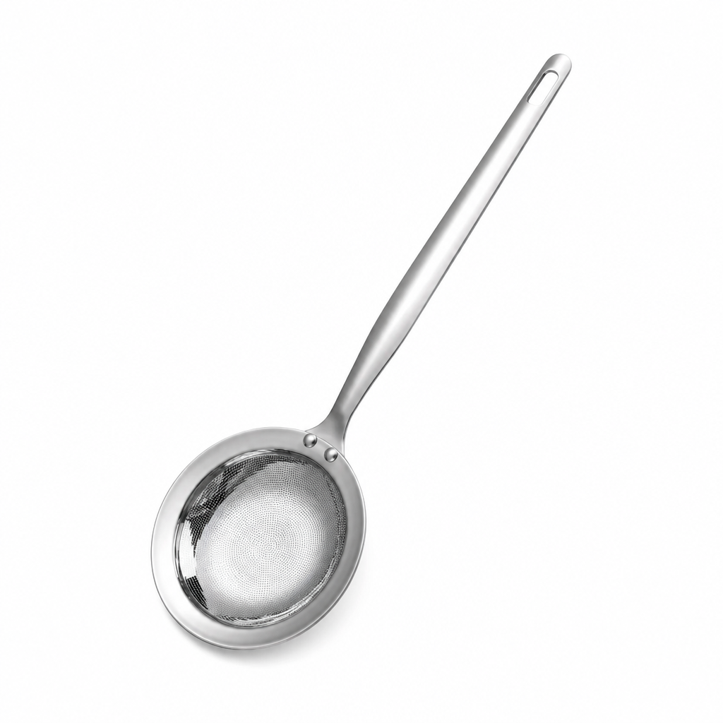 🥣Fine mesh skimmer – removes grease, foam and residue in one smooth motion