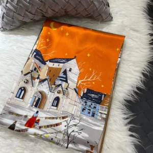 Picture Printed Crepe Satin Silk Scarves