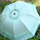 Lace Folding Umbrella Fashion UV Protection Parasol Princess Rain Umbrella Ultra Light Sun Umbrella Women – army green 12