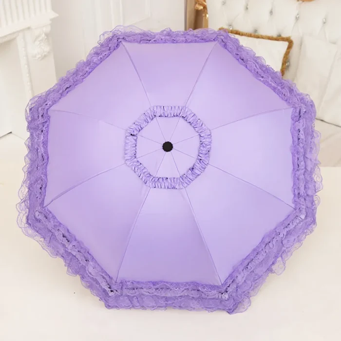 Lace Folding Umbrella Fashion UV Protection Parasol Princess Rain Umbrella Ultra Light Sun Umbrella Women 2