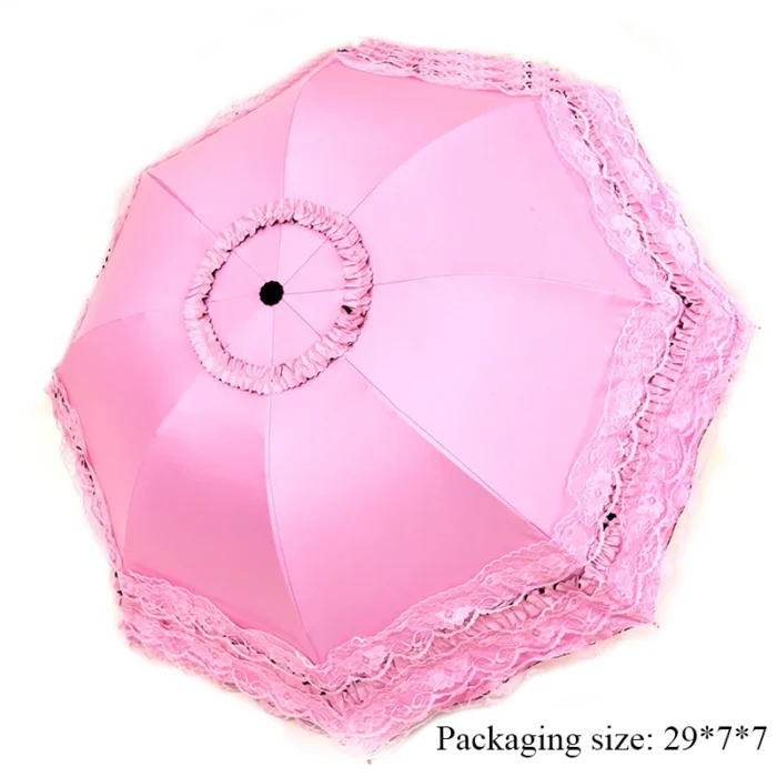 Lace Folding Umbrella Fashion UV Protection Parasol Princess Rain Umbrella Ultra Light Sun Umbrella Women 13