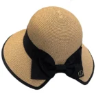 Black Bow Straw Hat 6