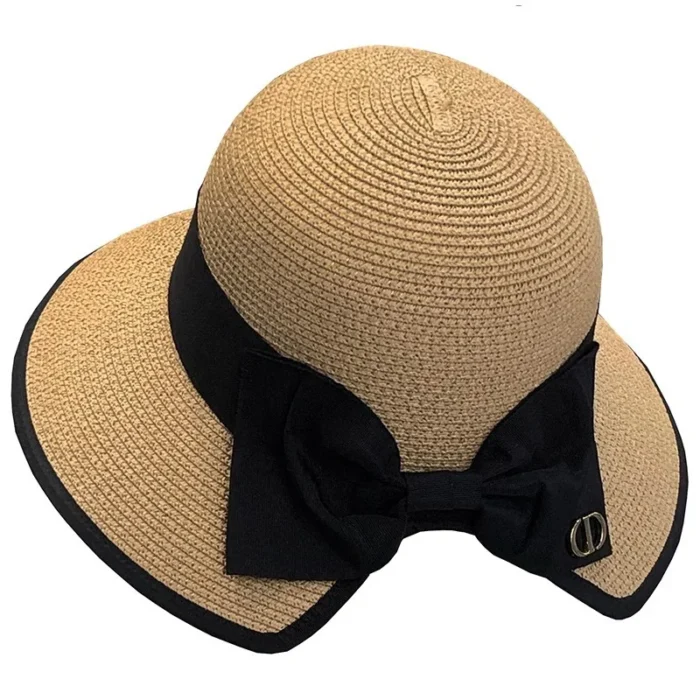 Black Bow Straw Hat 6