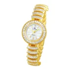 Mermaid Full Diamond Waterproof Watch – Gold white 2